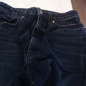 Dark Denim Jeans with Gold Accents
